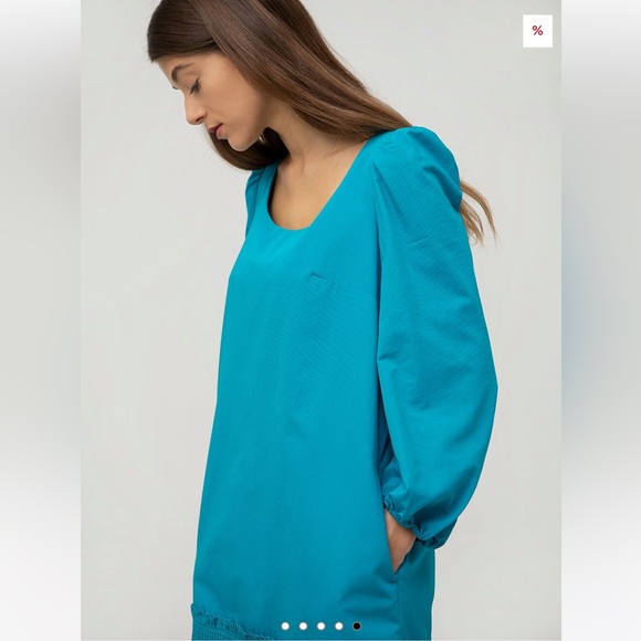 Weekend MaxMara Label-cut Cotton Poplin Dress 3/4 Sleeves. Size: Small US4 New - Picture 6 of 15